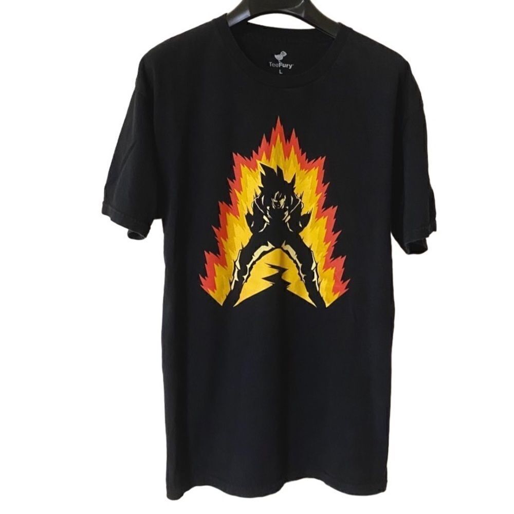 Tee Fury Men’s Unisex Black Dragon Ball Z Goku Power Up Graphic Shirt Sz L